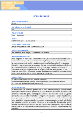 Projeto de Extensão II Administração