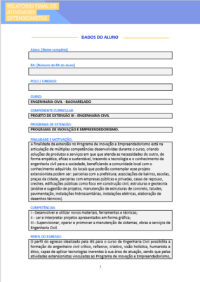 Projeto de Extensão III Engenharia Civil