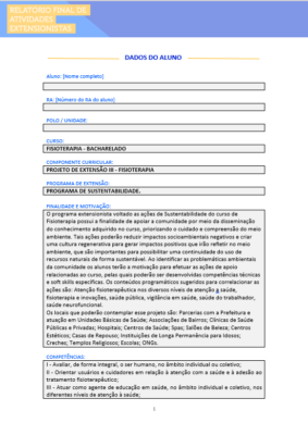 Projeto de Extensão III Fisioterapia