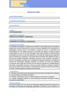 Projeto de Extensão II - CST em Radiologia